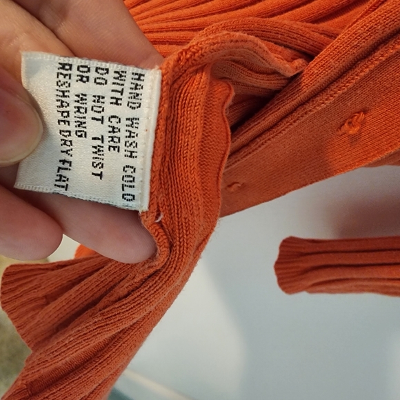 Silk Cardigan Button down y2k Vintage Ribbed - Picture 7 of 9